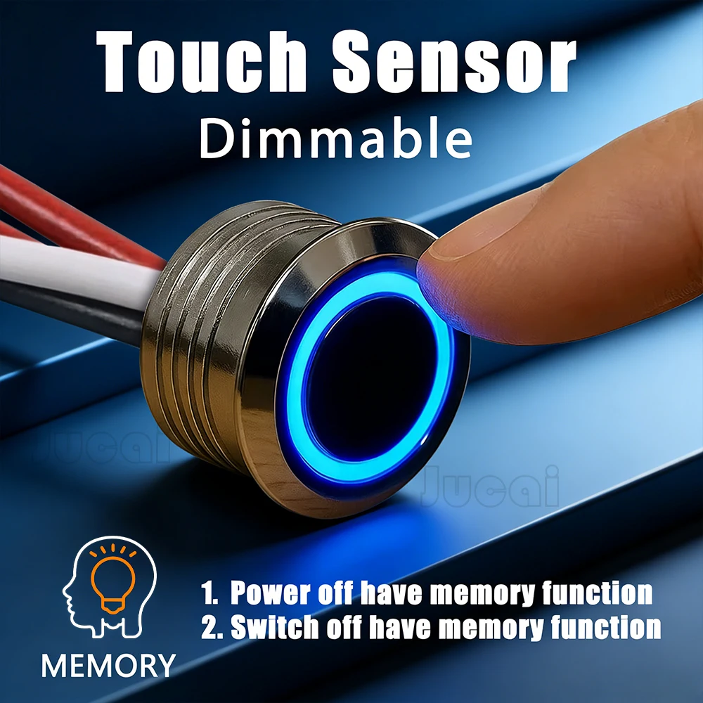 LED Dimmer 5V12V 24V Touch Sensor Control Switch Button Control Dual Memory Function LED Strip Bed Wall Cabinet Stepless Dimming