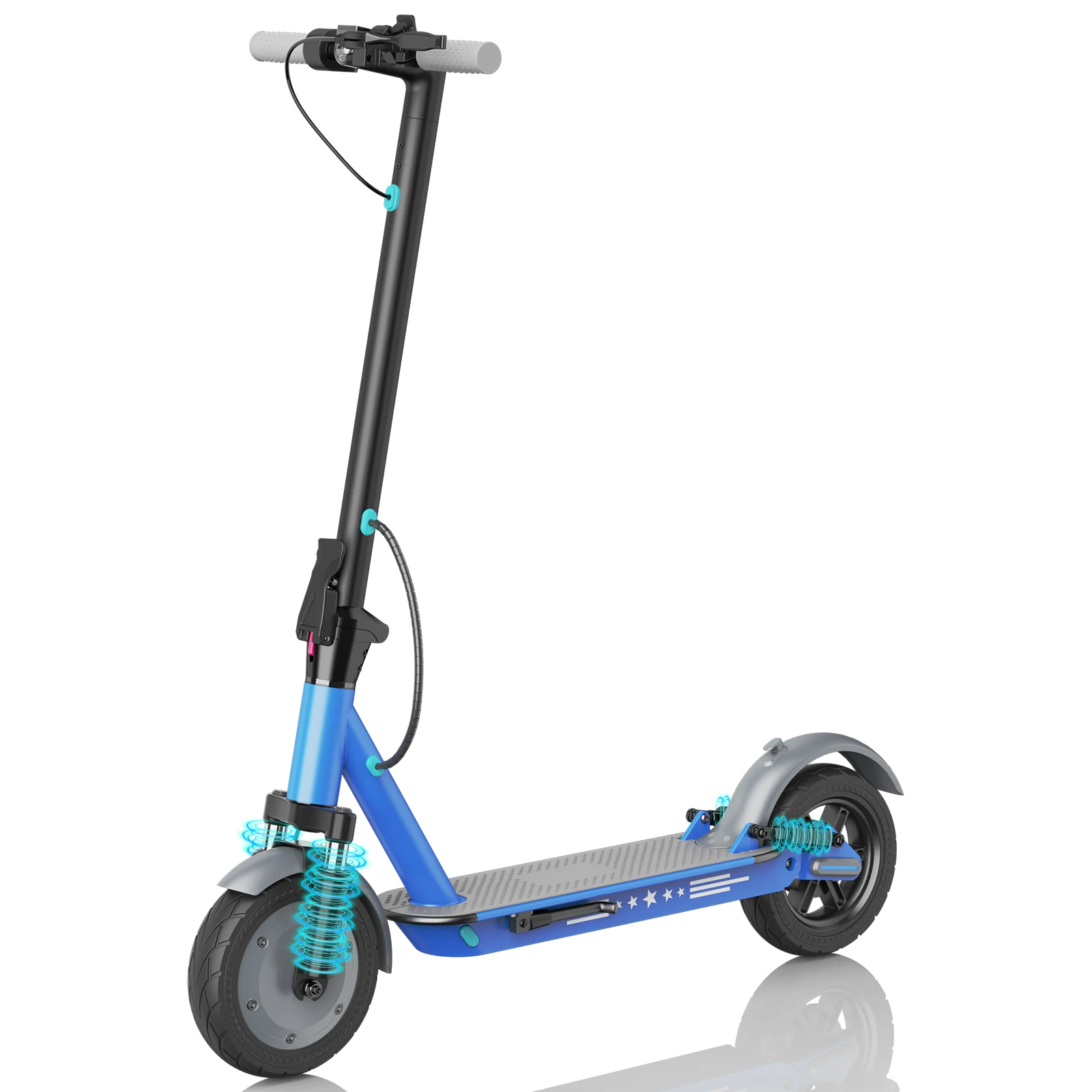Folding Adult Electric Scooter, 350W Motor,19 MPH Top Speed, 15° Hill Climb, Dual Shock Absorption, LED Headlight & Tail Light, Smart Bluetooth APP Control,264 Lbs Max Load