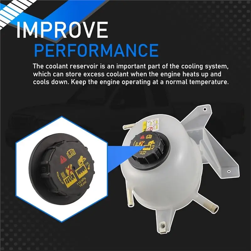 AB61-Cap Included 2L5Z8A080AA 603-091 Engine Radiator Coolant Reservoir Tank For Ford Ranger 2001-2011 Mazda B2300 2001-2010