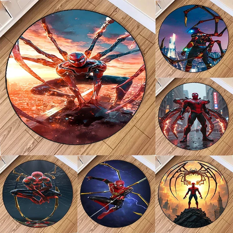 MINISO Disney el increíble Spider-Man alfombra redonda sala de estar dormitorio estudio cocina balcón puerta alfombras antideslizantes decoración del hogar alfombra