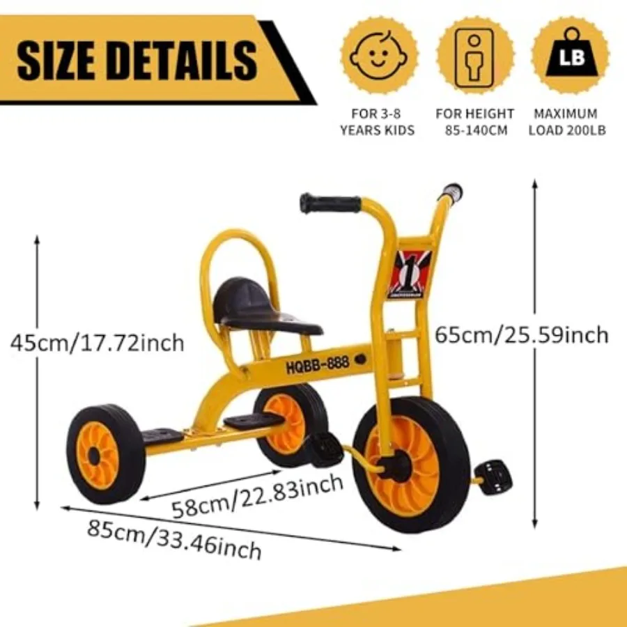 Triciclo per parco giochi in età prescolare Asilo nido Trike per bambini Bici per bambini per ciclisti dai 2 anni in su Tricicli per attrezzature per parchi giochi all'aperto