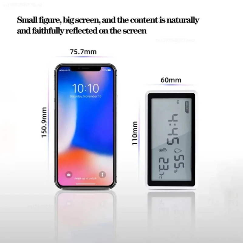 Xiaomi-deli電子体温計、湿度計、気象ステーション、テーブル時計機能付き高精度、インテリジェンス