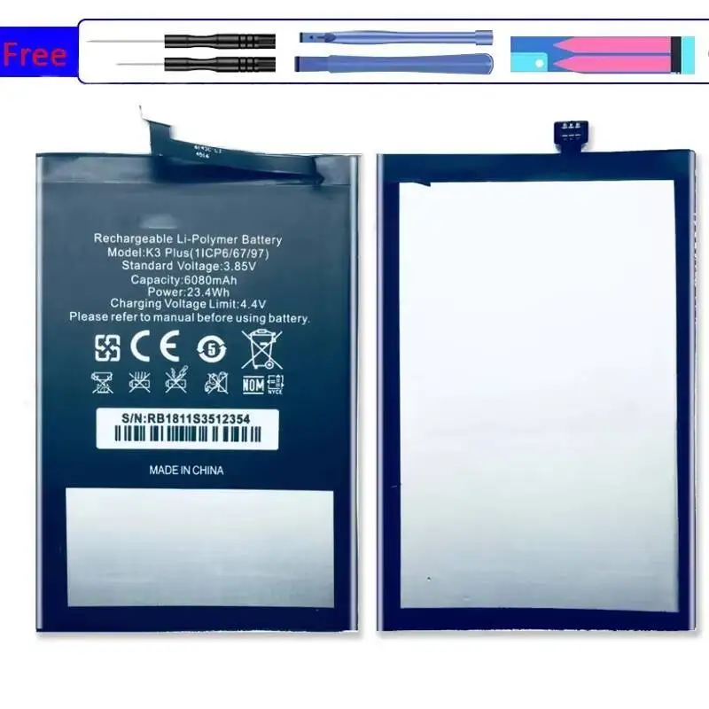 

6080Mah Mobile Phone Battery Safe For Oukitel K3 Plus