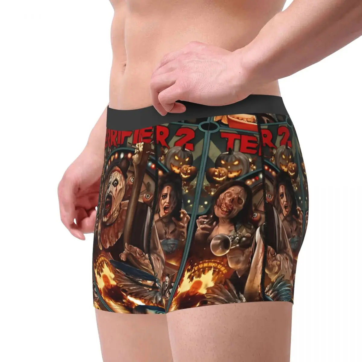 Men's Boxer Briefs Shorts Panties Terrifier Horror Movie Breathable Underwear Male Funny Plus Size Underpants