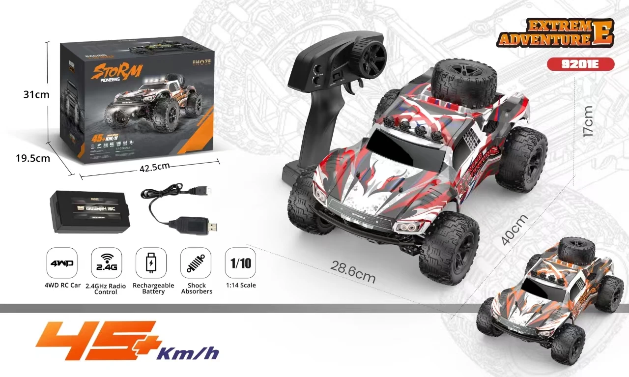 

New 1:10 Full-Scale 4WD RC Car - High-Speed Off-Road Climbing Racing Truck