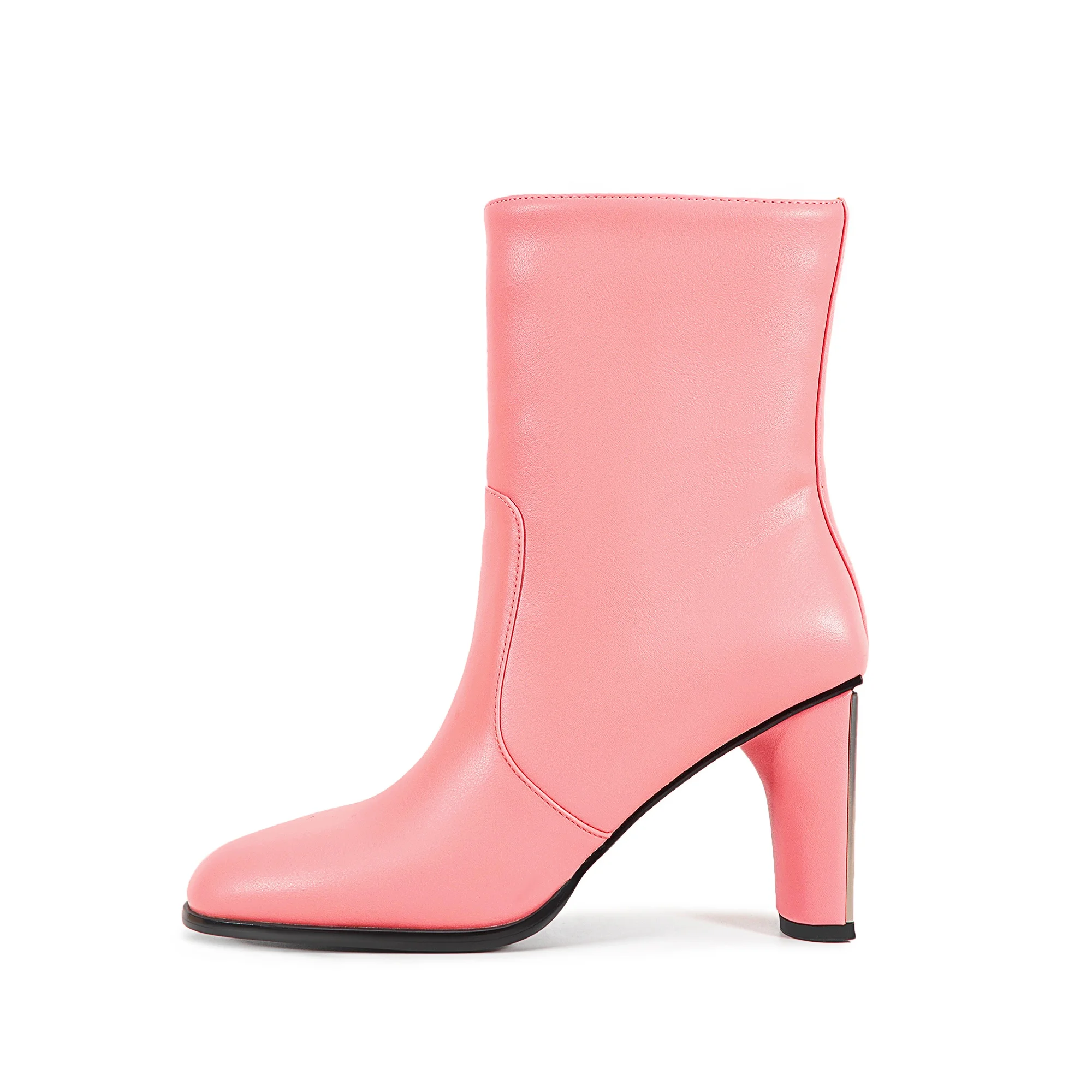 

Осенние розовые ботильоны Arden Furtado из микрофибры с квадратным носком, на боковой молнии, на массивном каблуке, современные ботинки больших размеров, женские ботинки