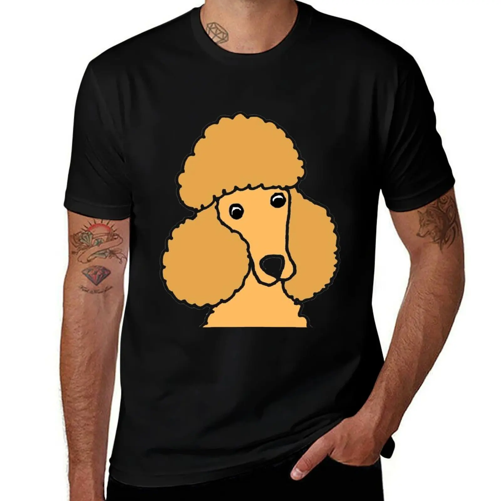 Funny Apricot Miniature Poodle Dog Face T-Shirt UV Protection Outdoor Tee Shirt