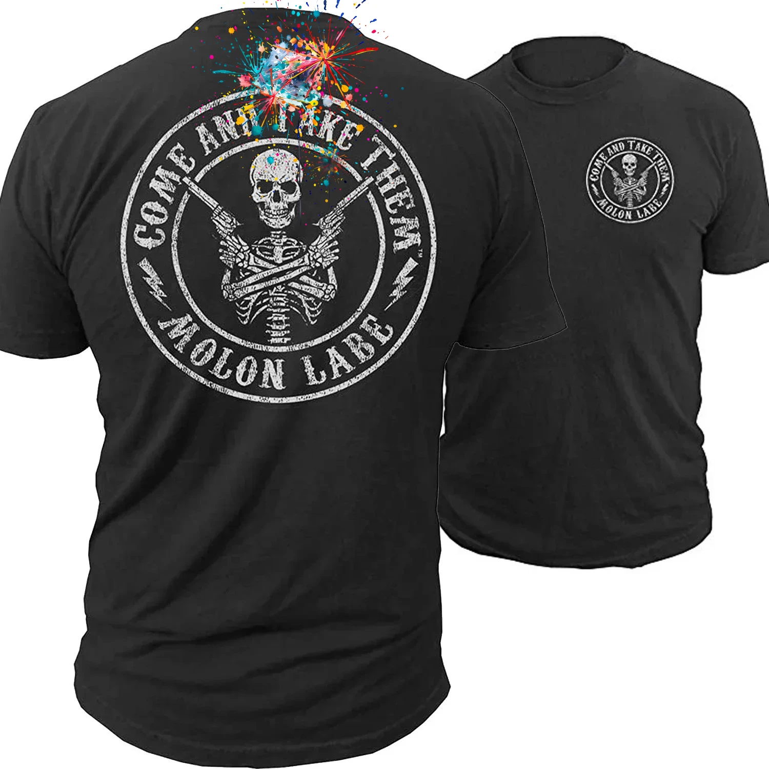 Come And Take Them Skull Gun 2nd Amendment T-Shirt 100% Cotton O-Neck Short Sleeve Summer Casual Mens T-shirt Streetwear