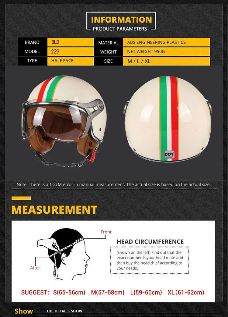 Spedizione Veloce Casco Moto Retrò Approvato Dot Casco 3/4 Casco Aperto Cafe Racer Cascos Casco Chopper Capacete Casque
