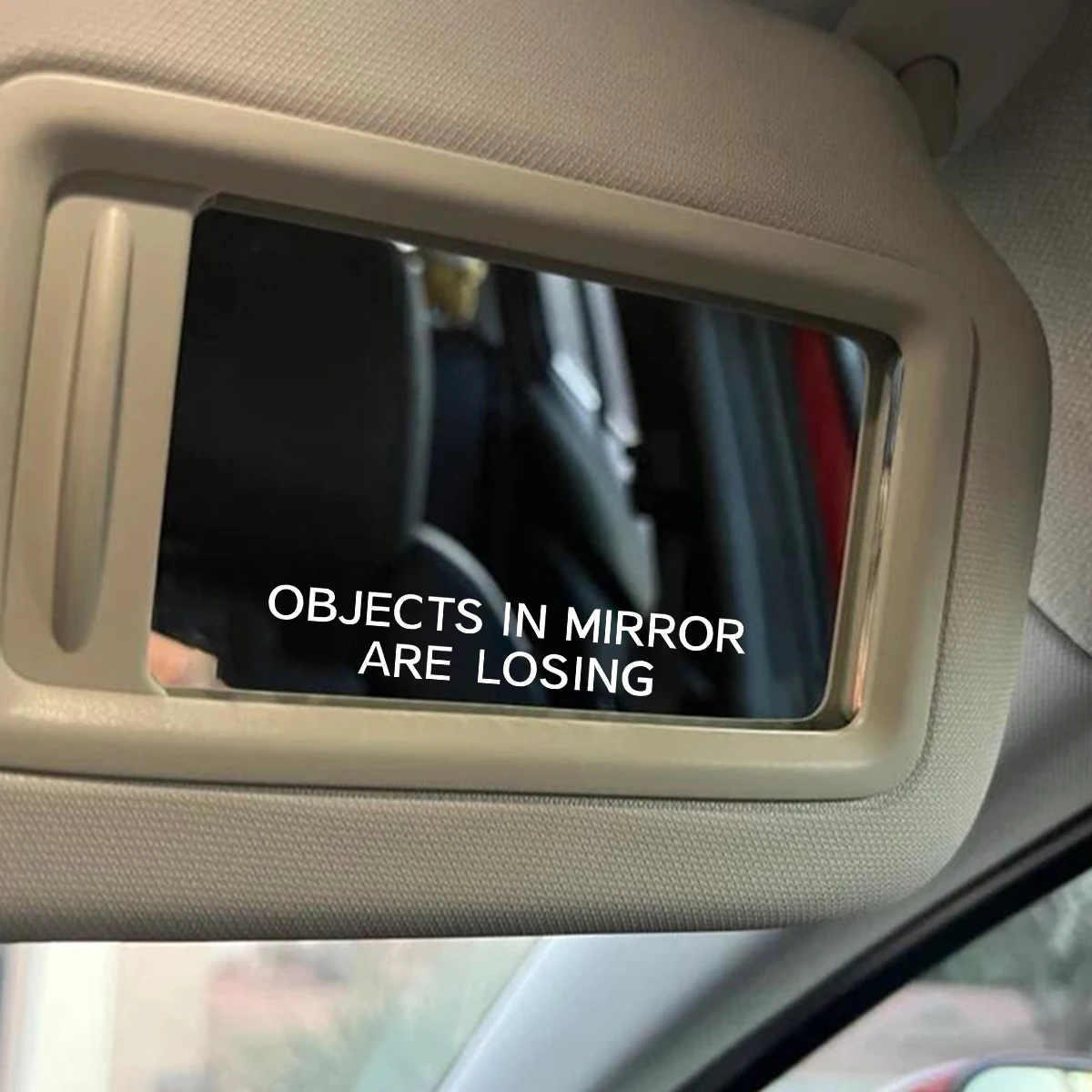 objects in mirror are losing Rearview Mirror Decorative Sticker Fun Motorcycle/Car Vinyl Sticker
