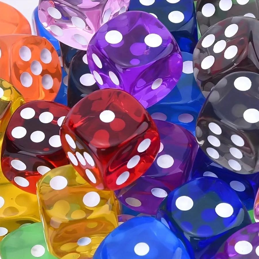 

Pack colores dados acrílicos 14mm esquina redonda прозрачный dados de Boutique de alta calidad