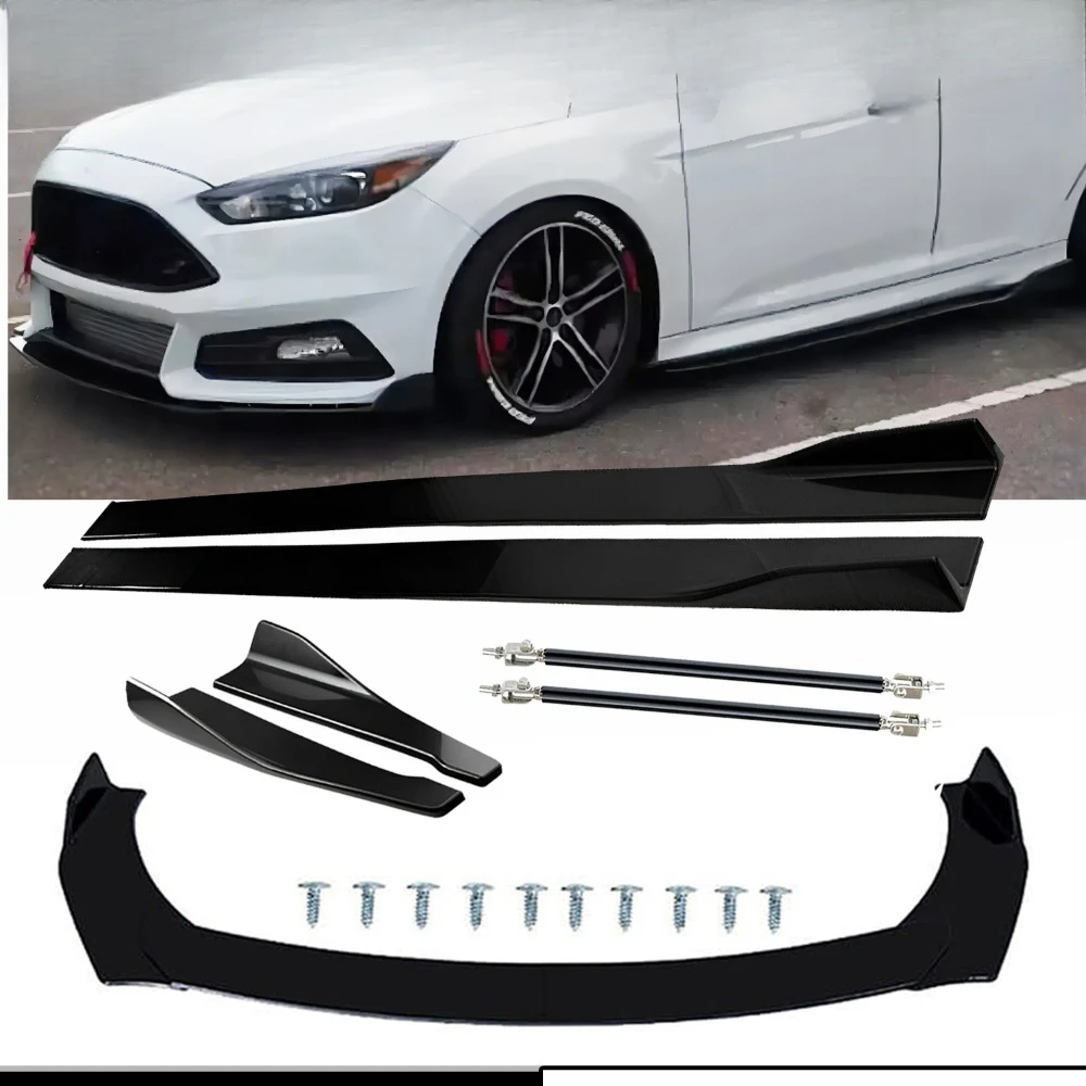 

For Ford Focus ST RS Front Splitter Bumper Lip Spoiler Gloss Black Bod Kits United States