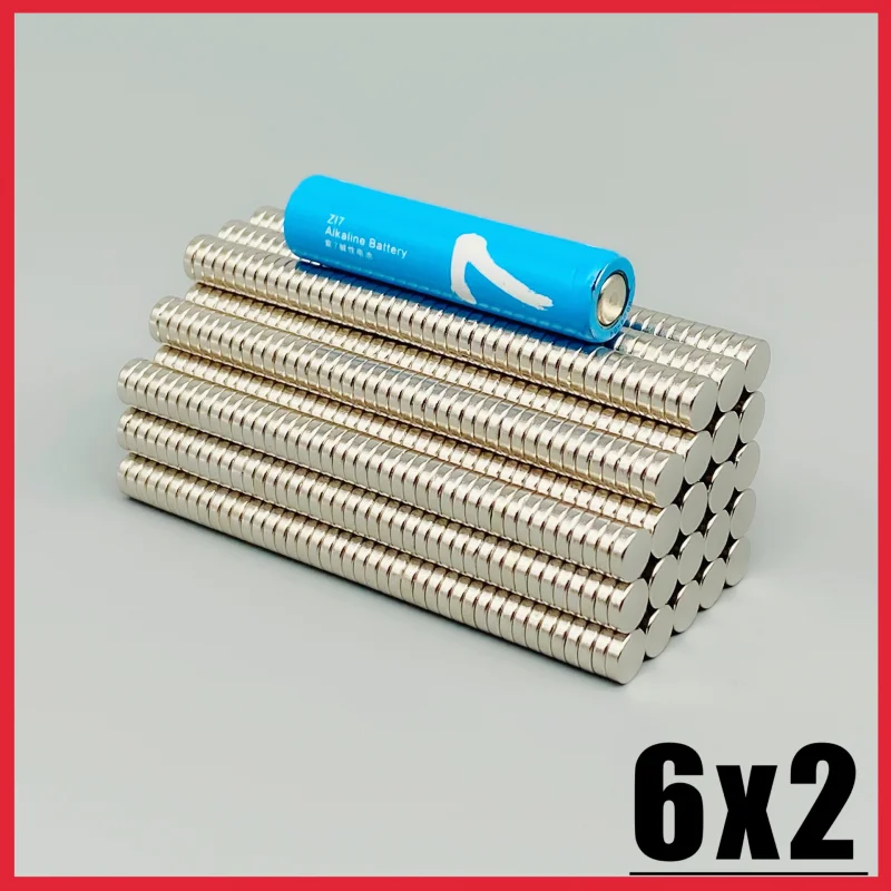 6x2mm Fridge Tool Round Shape Strong Magnet 50~1000pcs Neodymium Magnetic Imane For Home Kitchen Accessory Garden Diy Craft