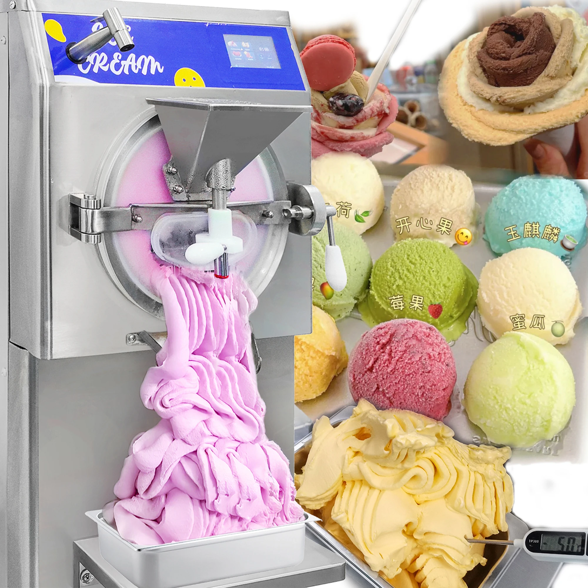 

Mvckyi 48L/H Commercial Hard Ice cream Machine Gelato Icecream Making Machine