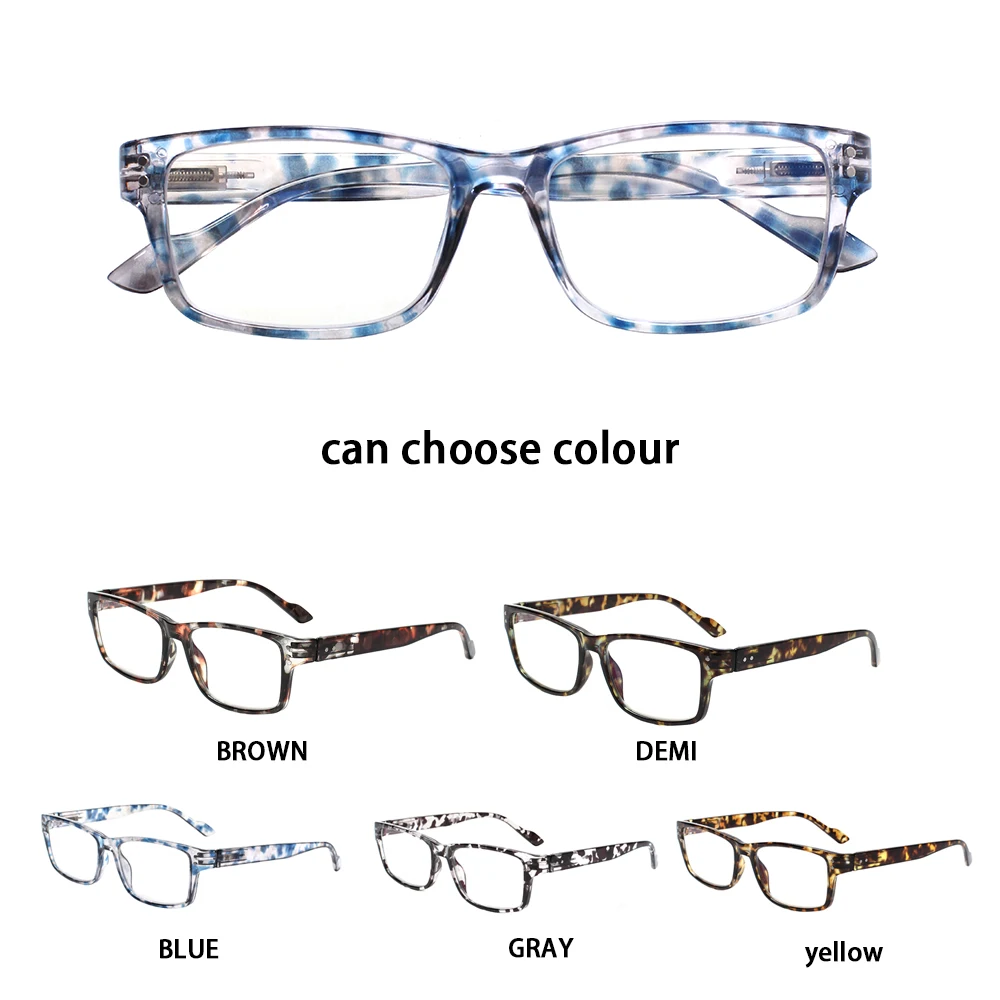 Boncamor 2022 Autumn Hot Sale Reading Glasses For Women Blue Light Blocking Color Rectangular Frame Men Computer Reader