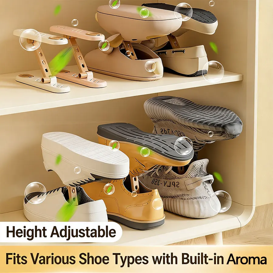 1pcs，Shoe rack, height adjustable shoe storage rack that saves space in the shoe cabinet, shoe placement rack with aromatherapy
