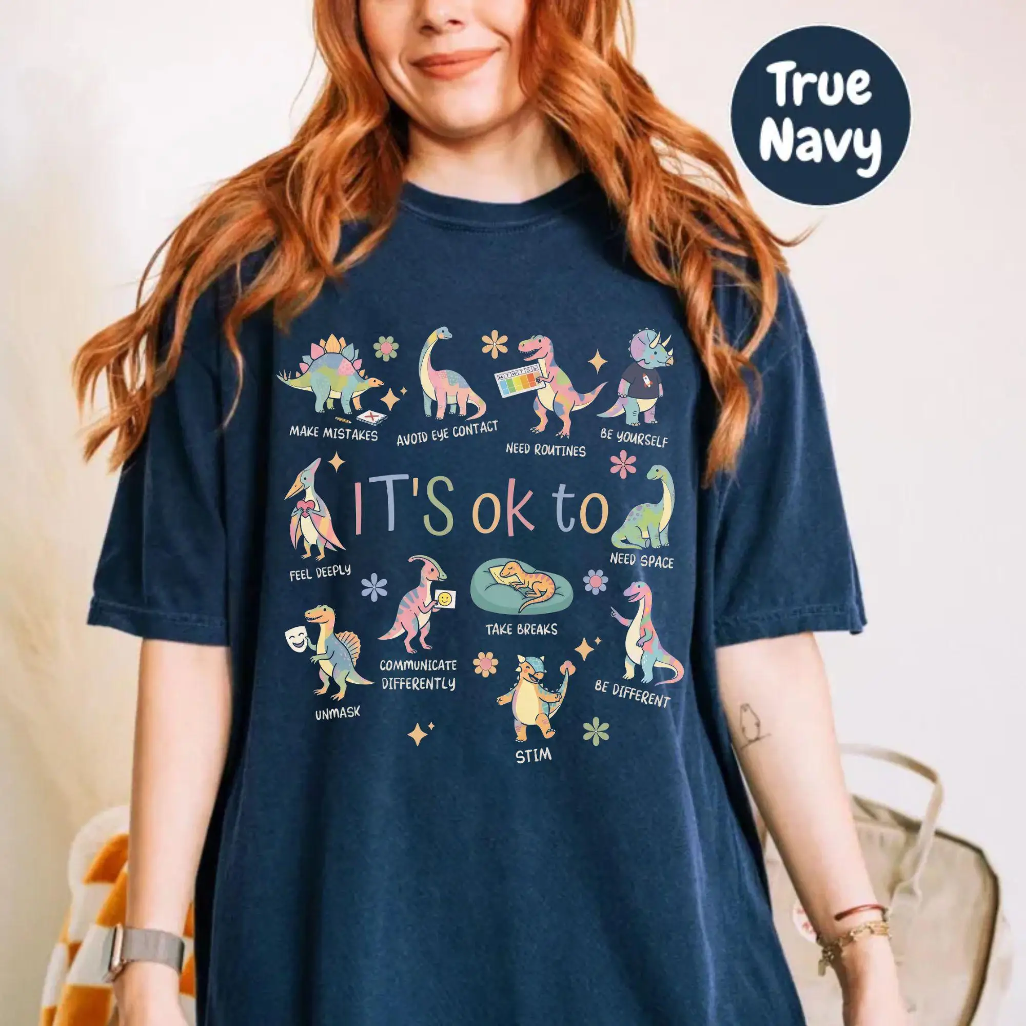 It's Ok To Be Different Autism Dinosaur Shirt, Autism Acceptance Shirt, Special Education Teacher Tee, Neurodiversity Shirt