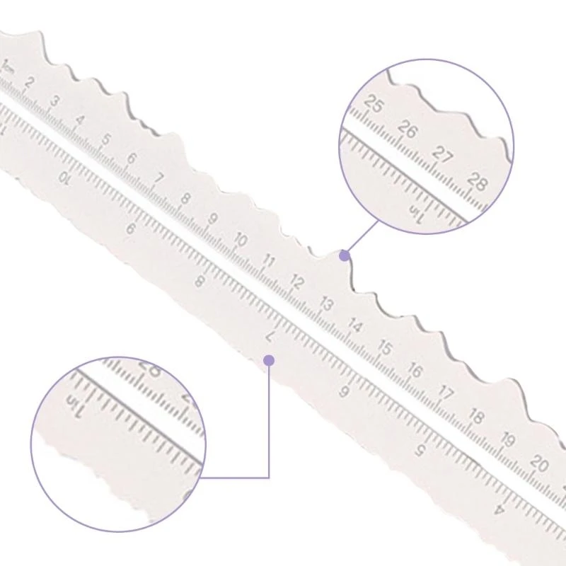 Y2GD Metal Paper Tearing Ruler Craft Ruler Waving Line Jagged Irregular Edges Ruler