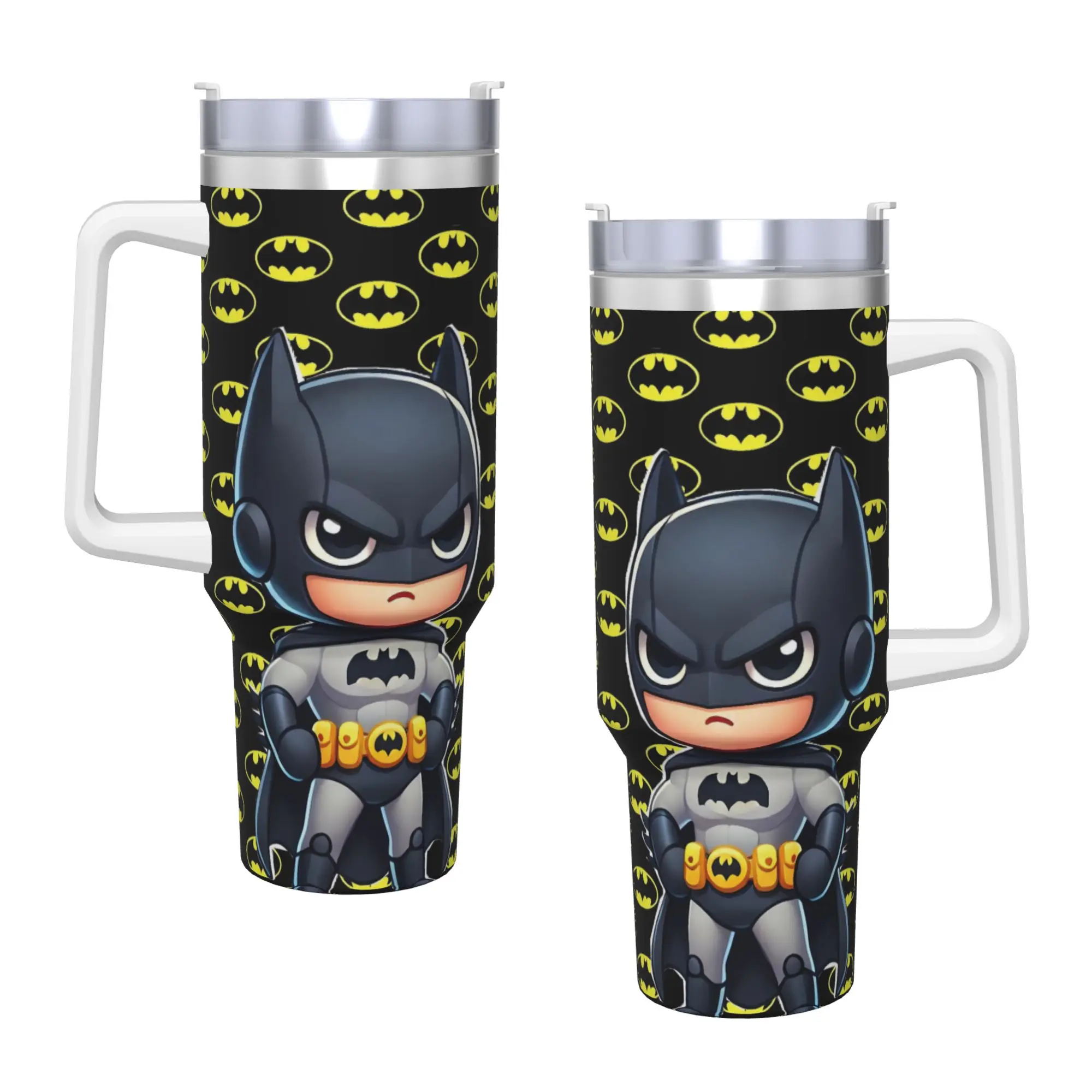Stainless Steel Tumbler B-Batmans Cartoon Car Mugs With Straws 3D Print Beach Hot Drinks Water Bottle Keep Heat Large Coffee Mug view 2