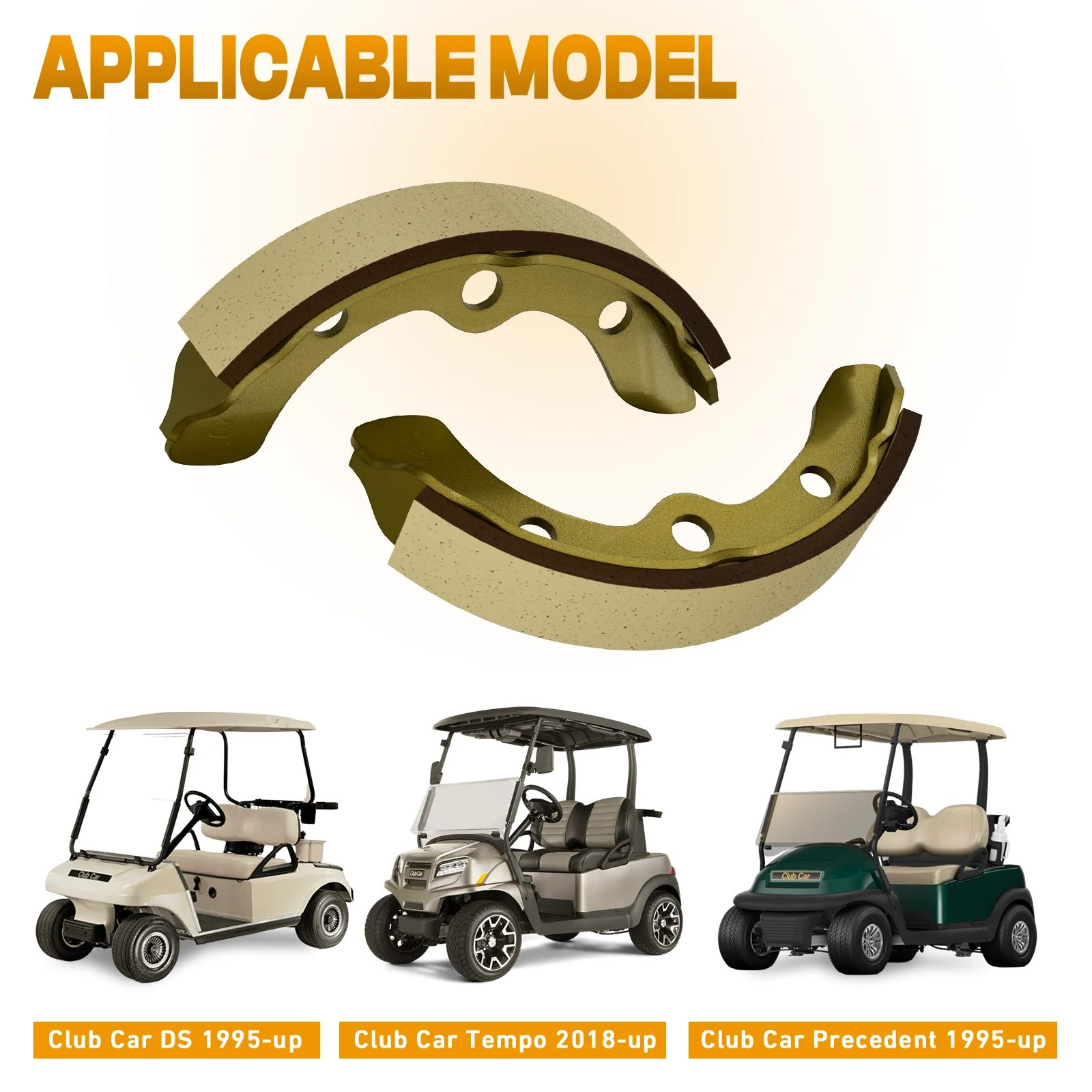 브레이크 슈 (4 개 세트), 클럽 카 1995-up DS & 프리시던트 골프 카트 OEM #1018232-01 101823201