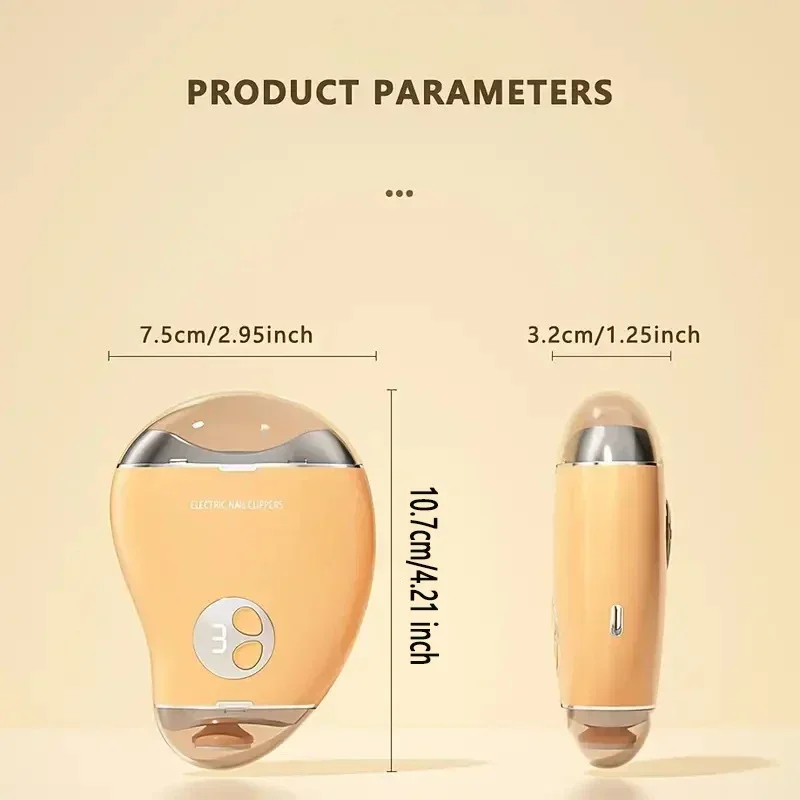 Double-Headed 3 Gears Electric Nail Clipper With LED Light  Cute Mango Shape Trimmer And Polisher Baby Toes Nail Clipper