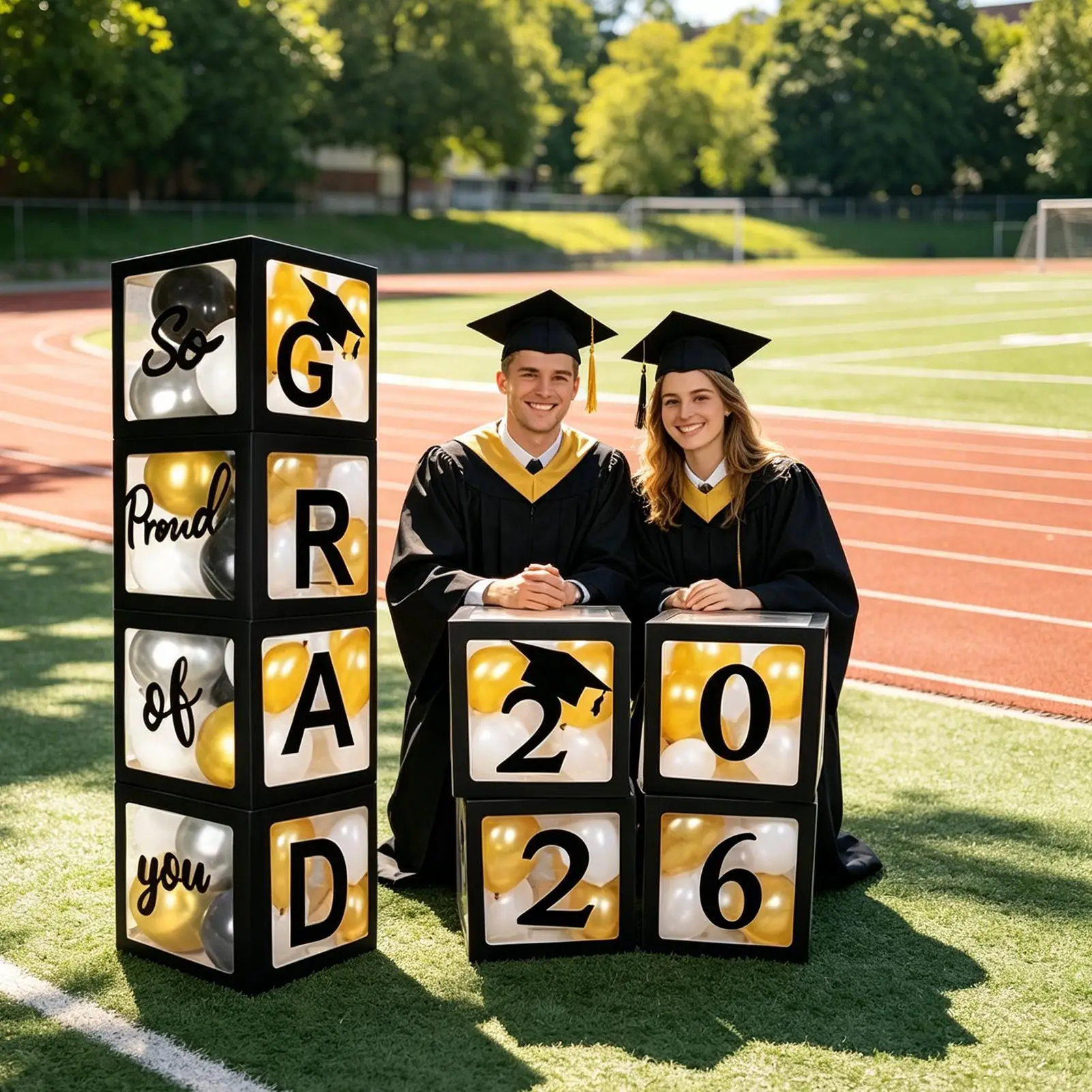 

Graduation Party Decorations 2026 Balloons Arch And Boxes Table Centerpieces 2026 Graduation Table Decorations For High School