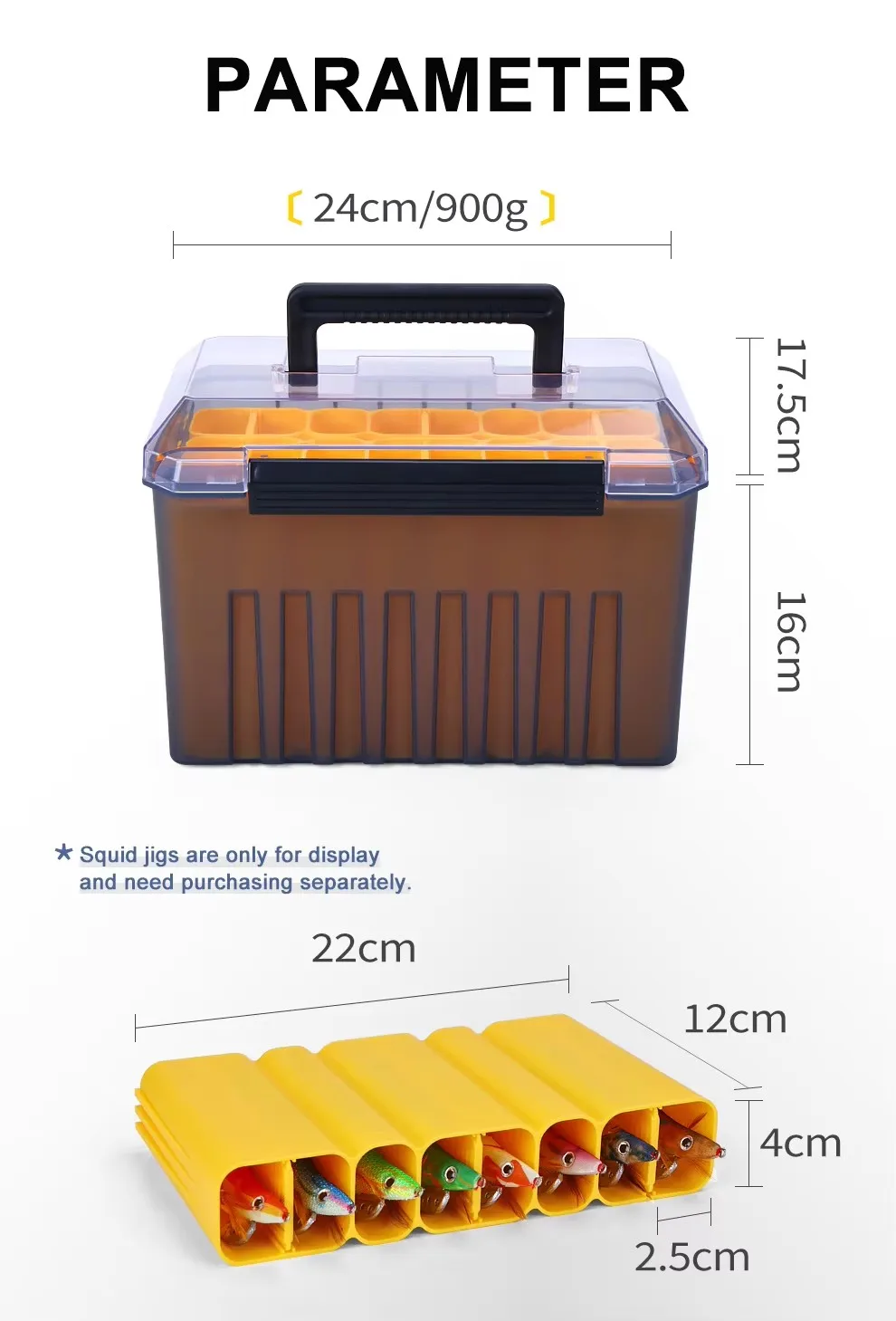 WEIHE XD-71A Tragbare Holz-Garnelenbox Tintenfisch-Köderbox ABS+PP Material Verschleißfest – Detail 8
