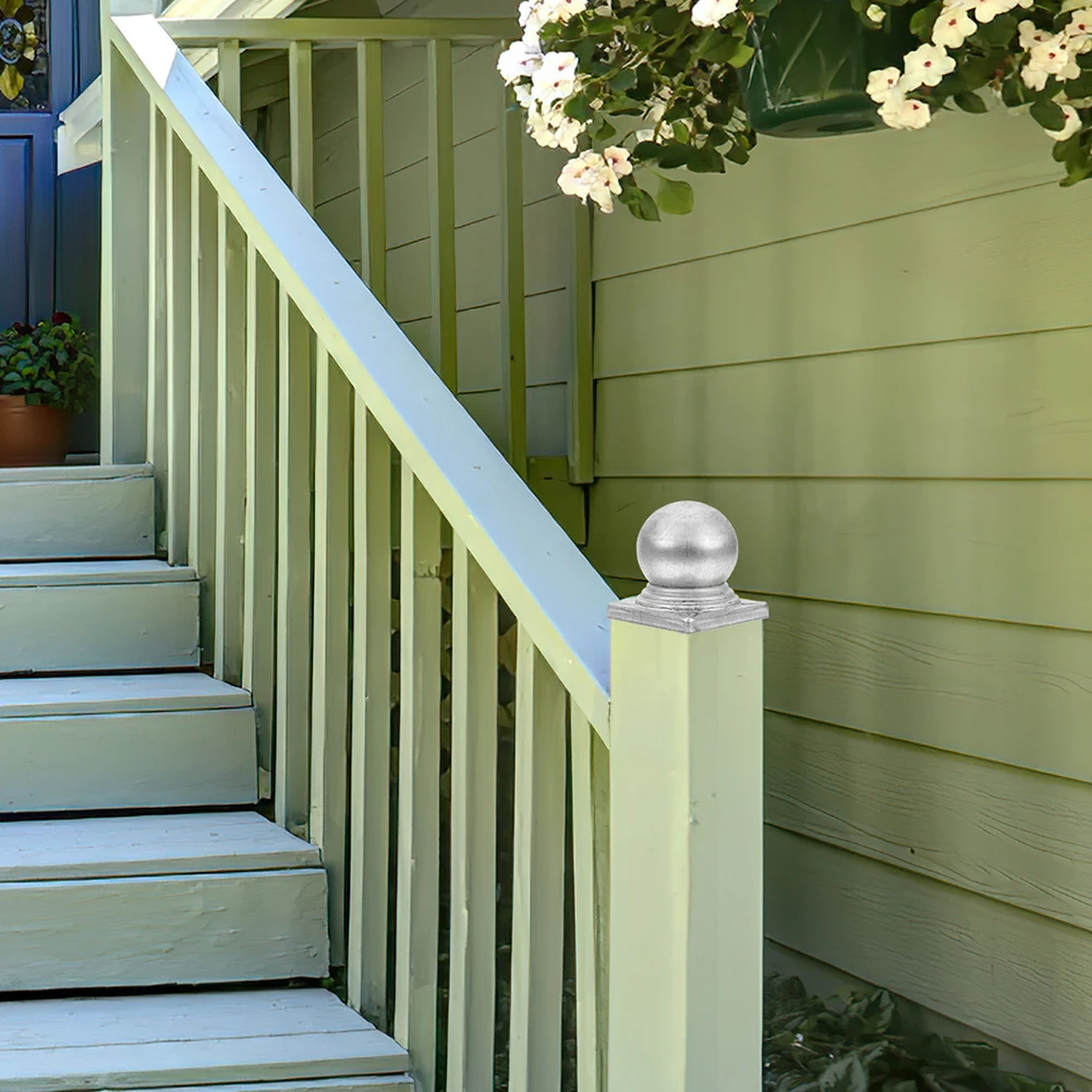 4 coperture per pali per recinzione, materiale in ferro durevole, tappi per colonne per barriera stradale, facile installazione, arredamento da giardino esterno