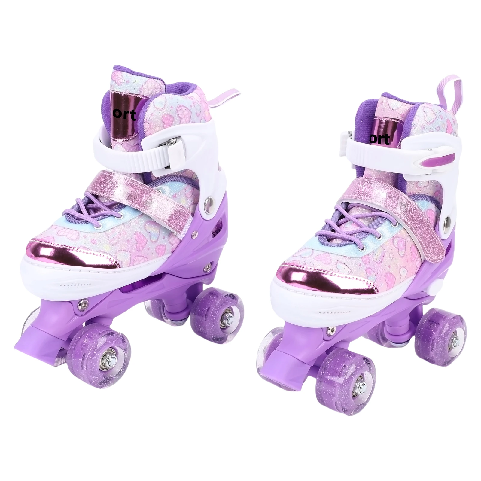Роликовые коньки для девочек от 6 до 12 лет, 4 размера, мигающее колесо ABEC, тройной подшипник для улицы и помещения