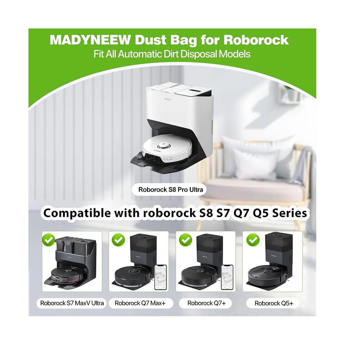 كيس قمامة للمكنسة الكهربائية ، ملحقات لـ S8 + ، S8 برو ، الترا ، S7 ، MaxV Ultra ، Q5 ، Q5 + ، Plus ، Max Plus ، 20 شاف