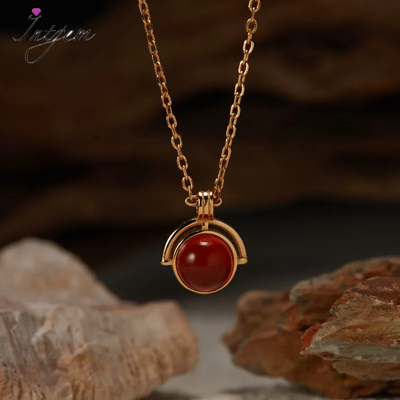 

Ожерелье из стерлингового серебра 925 пробы для женщин с натуральным красным агатом, тигровым глазом, кулон из лунного камня, серебро 925, женские ювелирные изделия оптом