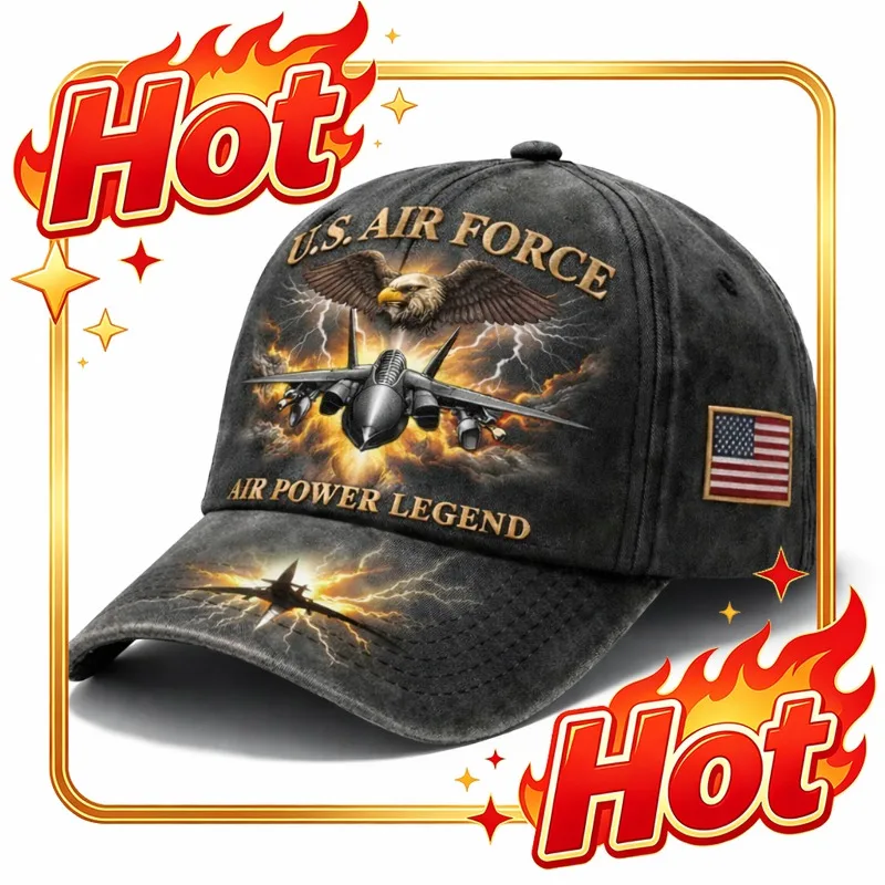 Custom Hat USAF Air Power Legend Cap - Adjustable Air Force Insignia Hat Suitable For Veterans, Collectible Outdoor & Casual Wea