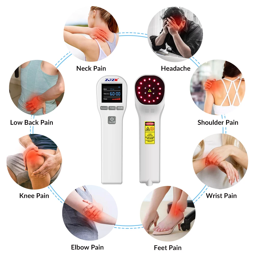 ZJZK 4x808nm +16X650nm LLLT Cold Laser Therapy Device for Arthritis Knee Shoulder Pain Relief Dogs Pets Wounds