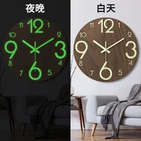 12inch Luminous Wall Clock Non-Ticking Silent Quartz Clock Energy-Absorbing Glow in The Dark Wall Time Clock for Bedroom Office