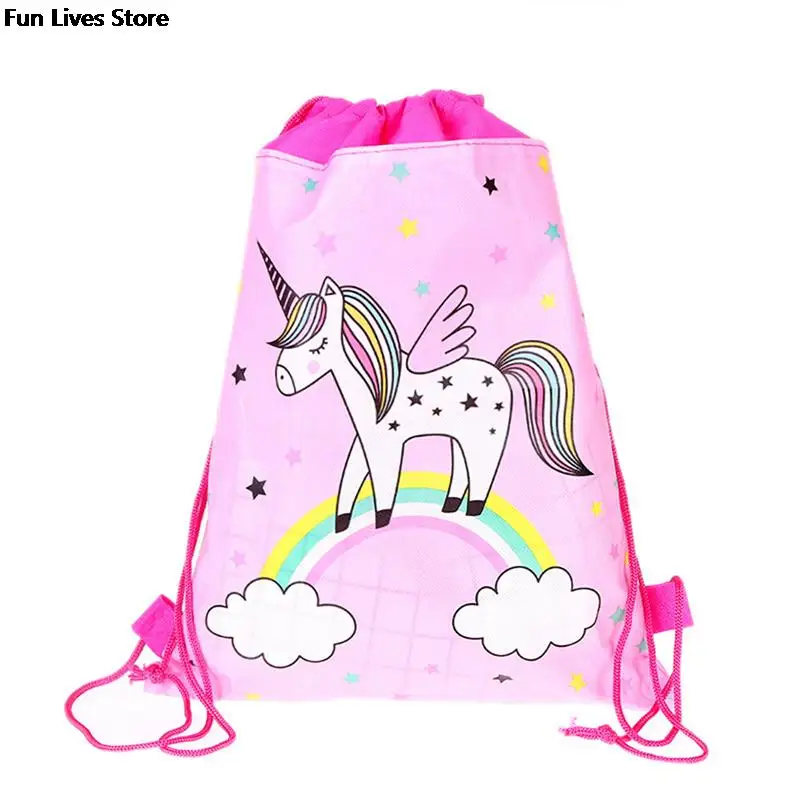 Drawstring Strap Pocket Storage Bag Unicorn Backpack For Adult Children Waterproof Backpacks Cartoon Sundries Bags Cute Satchel