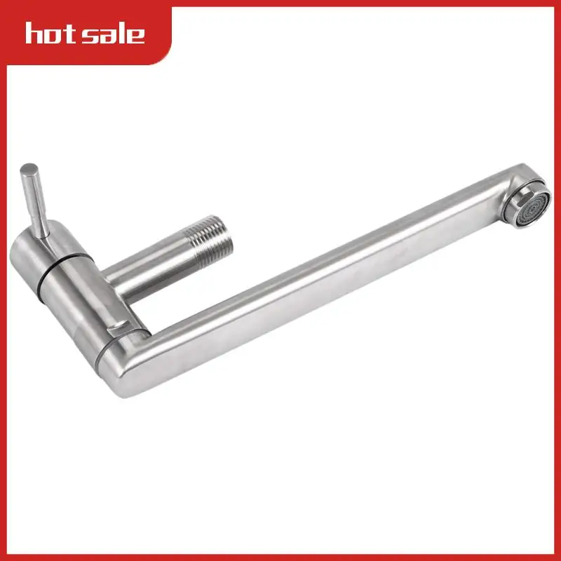 

A25I-Kitchen Faucet 180 Degree Rotation Sink Mop Pool Tap Stainless Steel Lengthened Wall Mounted Single Cold Water Faucets