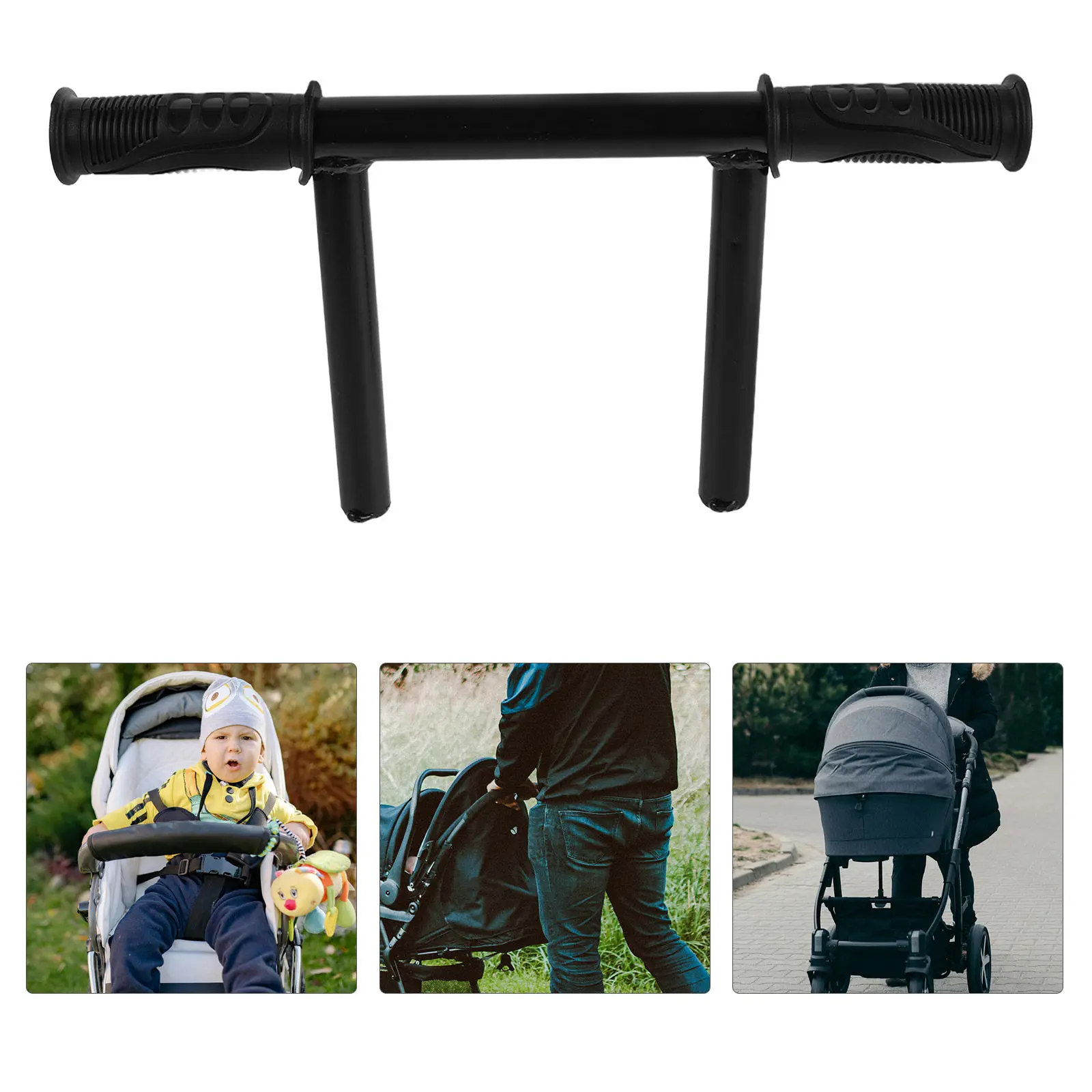 Universal Stroller Handlebar Extension Bar for Baby Stroller Adjustable Height Extender Anti-Slip Grip Sturdy Lightweight Travel