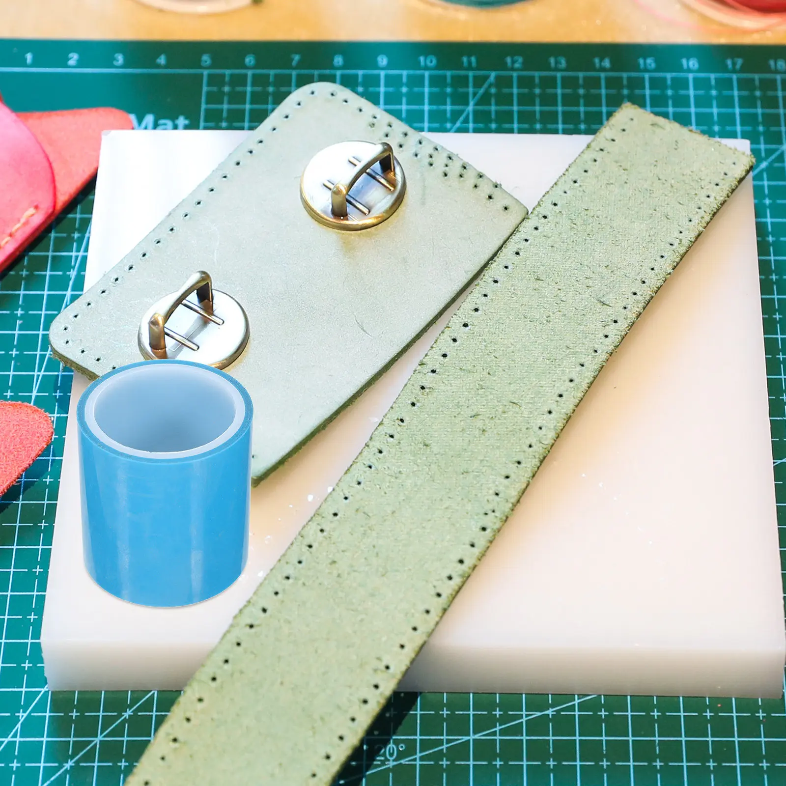 1 Roll Resin Preparation Tape with Transparent Epoxy Base Hollow Metal Frame and Leakproof Paper Ideal for Resin DIY Craft Kits - view 6