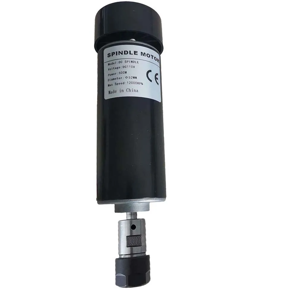 Motore mandrino raffreddato ad aria ER16 Mandrino CNC 500W DC Motore mandrino ad alta velocità 110VDC 12000RPM per incisione PCB mandrino cnc