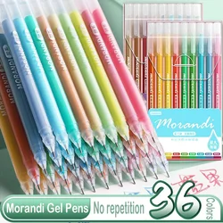 36/9 PCS/Set Morandi Colored Gel Pens Set Kawaii 0.5mm Ballpoint Pen for Journal Cute Office School Supplies Korean Stationery