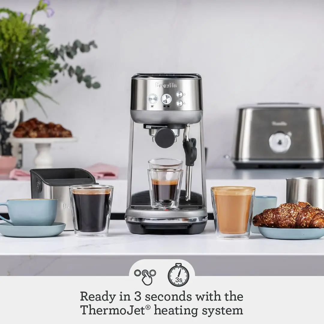 

Breville the Bambino Espresso Machine with Auto Milk Frother, Cappuccino & Latte Machine for Home, BES450BSS