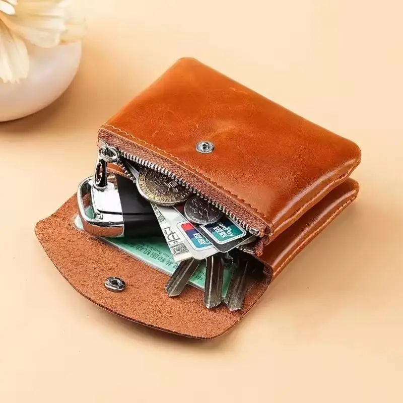Damen-Münzbörse, Herren-Kurztasche, Geldbörse, Wechseltaschen, Geldbeutel mit Reißverschluss, Vintage-Stil, Organizer-Geldbörsen, PU-Leder, Schlüssel- und Kartenhalter – Detail 2