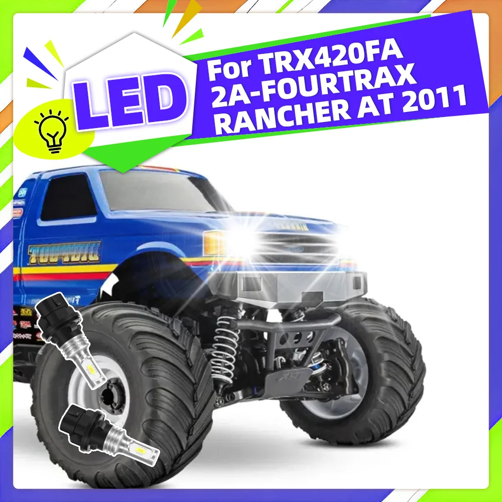2Pcs LED Headlight Bulb 34901 HP5 601 Lamps 18000LM For 2011 TRX420FA 2A-FOURTRAX RANCHER AT