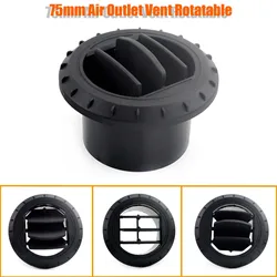 Rotatable Air Diesel Heater for Car, Air Vent Outlet, Black, 75mm, Truck, Van, Camper