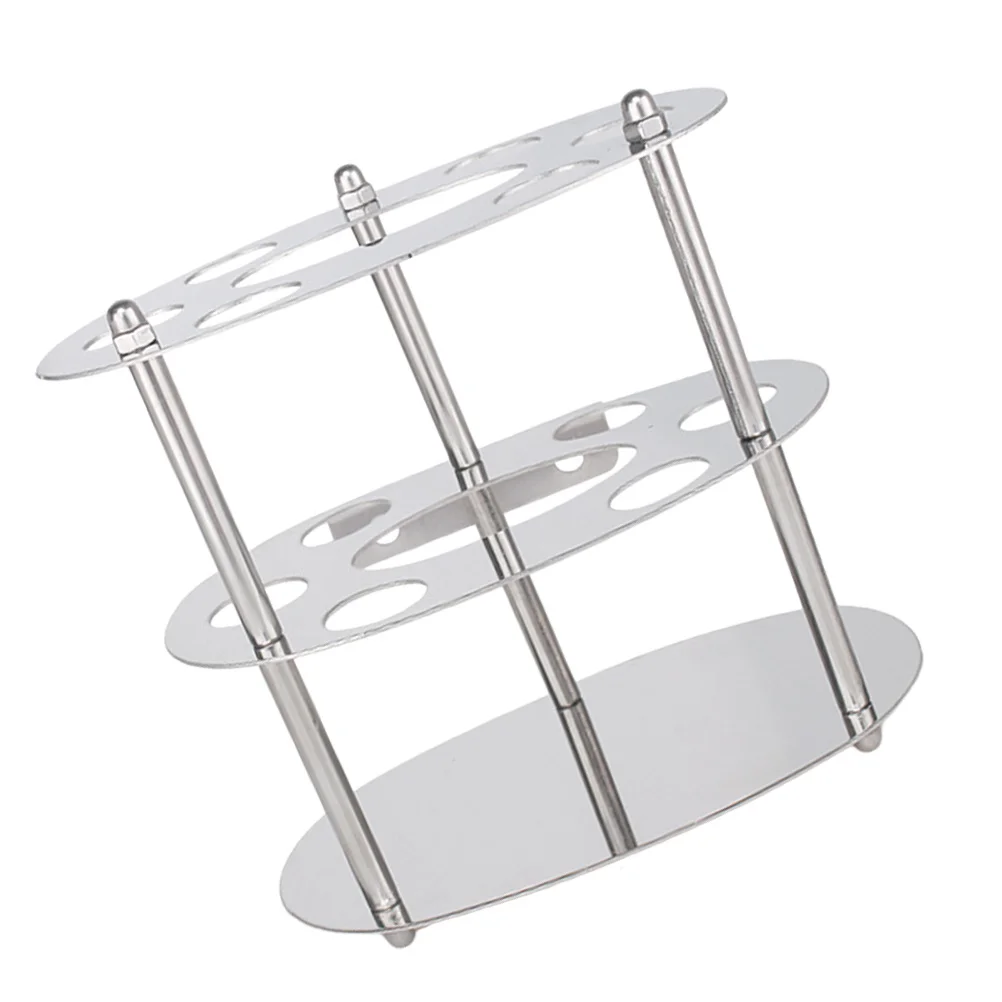 

Stainless Steel Toothbrush Holder Rack Round Pattern For Bathroom Countertop Storage Toothbrush Shelf Organizer