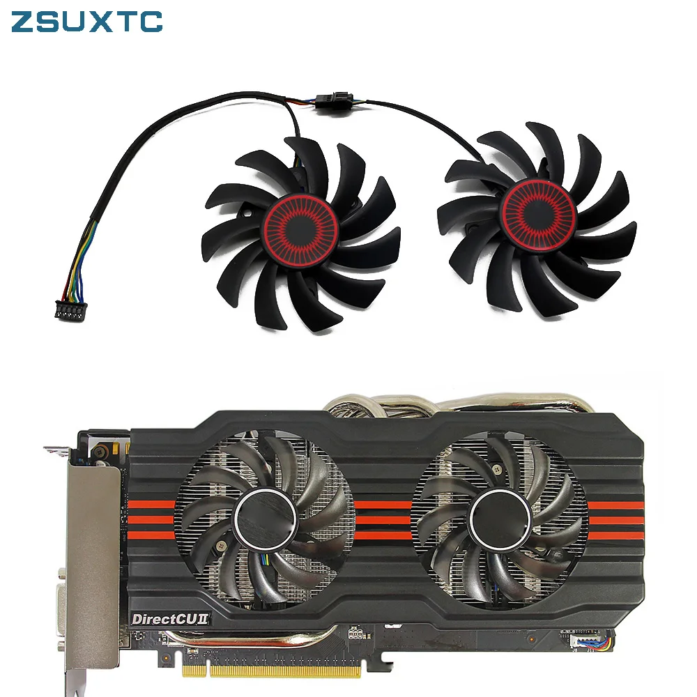 2szt/lot T 128010 BH DC 12V 0.25A 75mm wymień na kartę graficzną ASUS R9 270X HD7850 GTX 660 770 GTX660 TiDirectCU II 5Pin