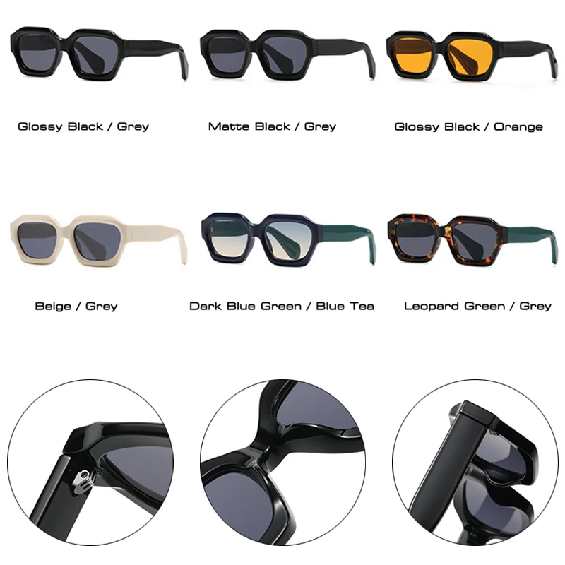 SO&EI Square Men Trending Gradient Sunglasses Shades UV400 Retro Polygon Women Orange Sun Glasses