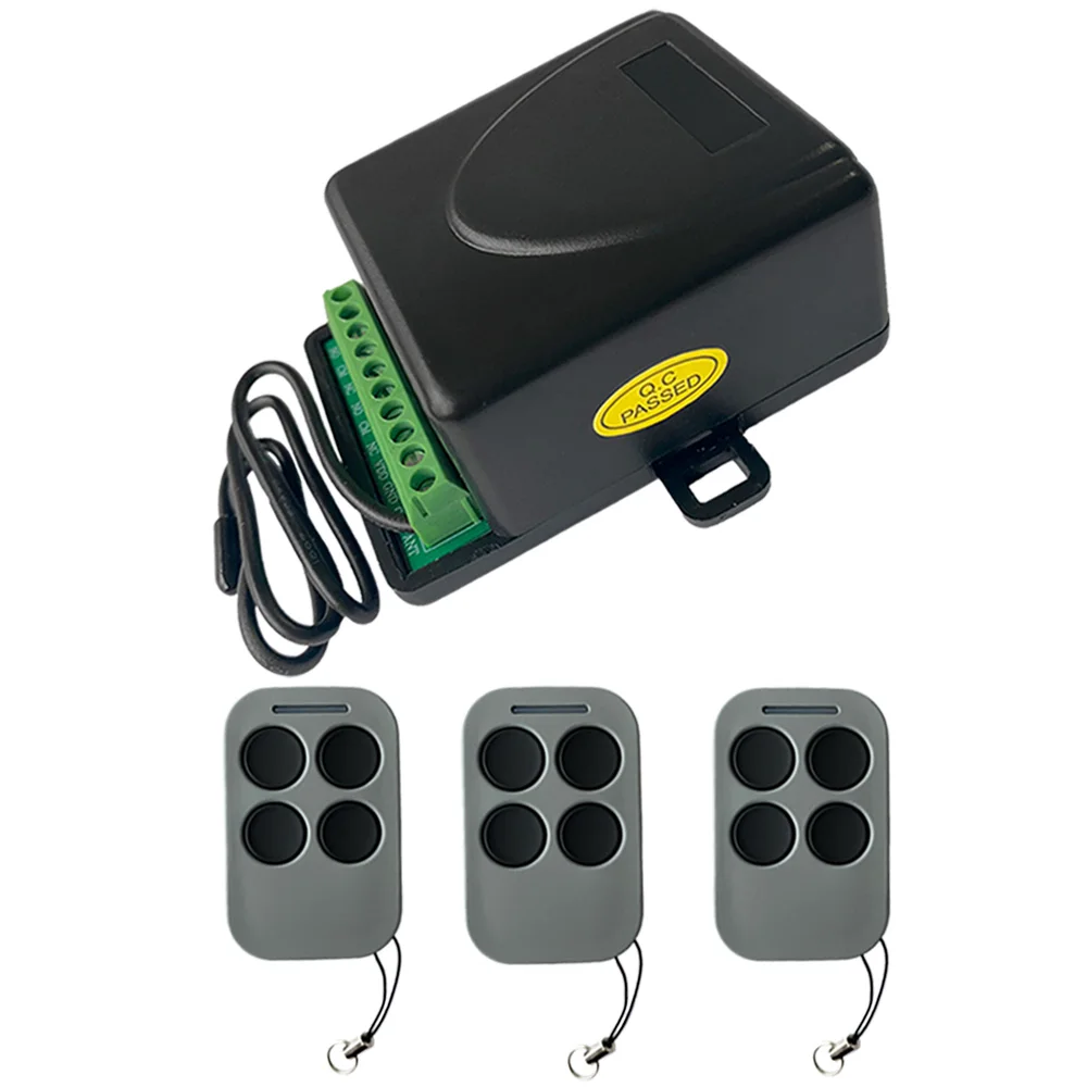 Universal 433MHz Garage Door Remote Control Receiver DC 12-24V 433.92mhz Fixed Rolling Code Gate Command Transmitter Switch