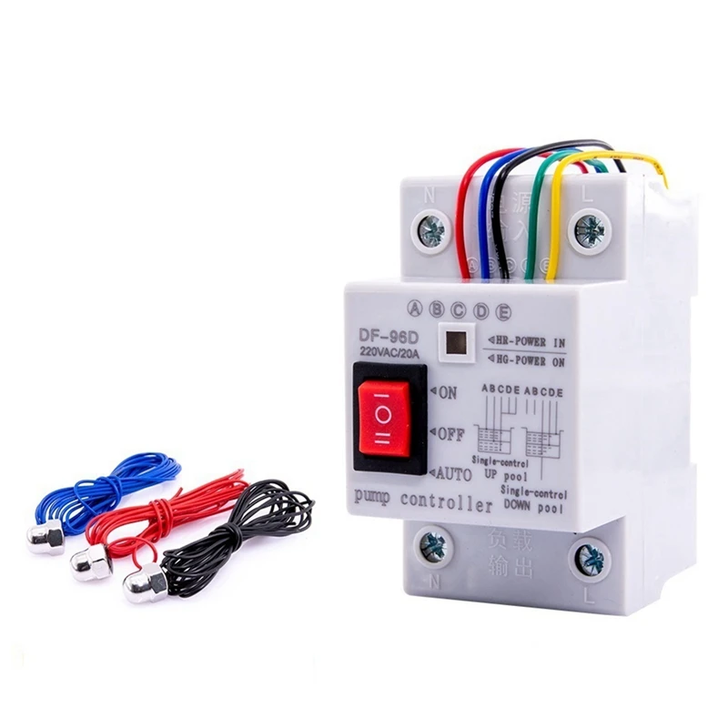 Automatic Water Level Controller Switch 20A 220V Water Tank Liquid Level Detection Sensor Controller 2M Wires