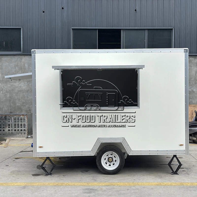 

Прицеп для пищевых продуктов CN, прицеп для фаст-фуда из нержавеющей стали, полностью оснащенный печивателем для пиццы и грилем для уличного концессионного бизнеса